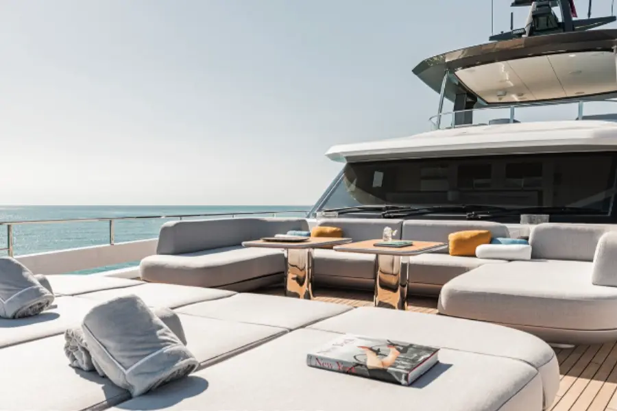 Azimut 116, aft deck — Ibiza Yachts Hire, Ibiza. Azimut 116 — 36m