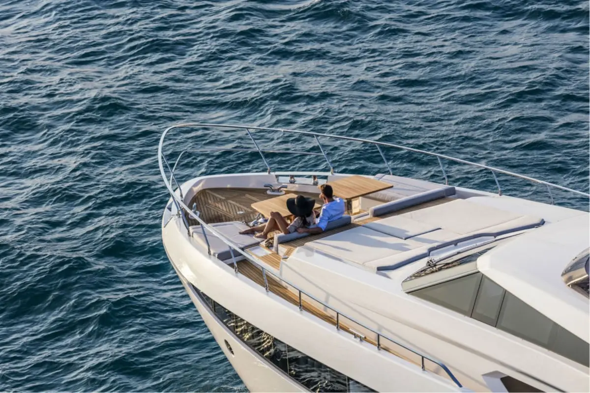 Ferretti 920, aft deck — Ibiza Yachts Hire, Ibiza. Ferretti 920 — 28m