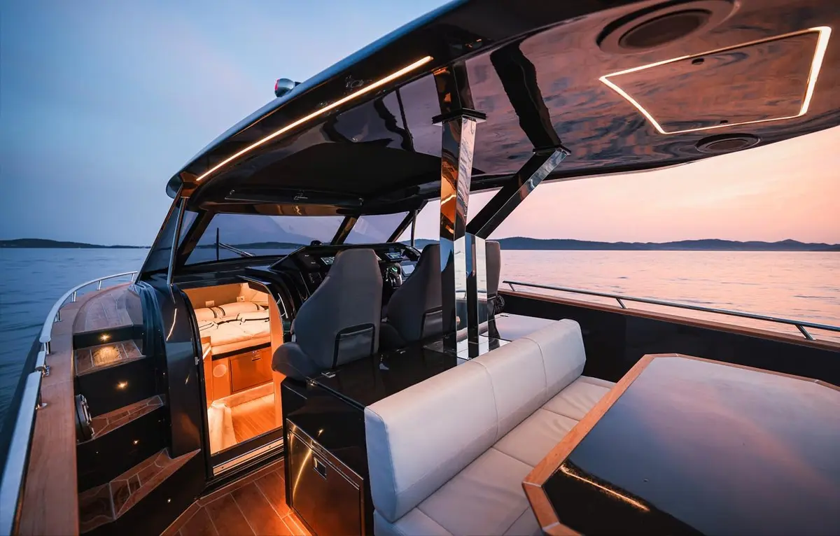Forza 37, aft deck — Ibiza Yachts Hire, Ibiza. Forza 37 — 20m