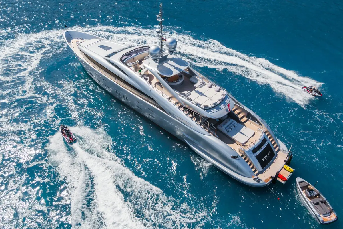 Silver Wind, aft deck — Ibiza Yachts Hire, Ibiza. Silver Wind — 44m