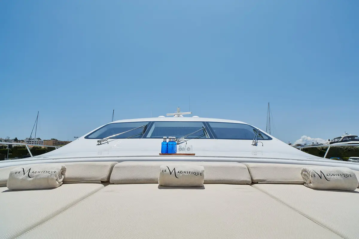 Mangusta 108, aft deck — Ibiza Yachts Hire, Ibiza. Mangusta 108 — 33m