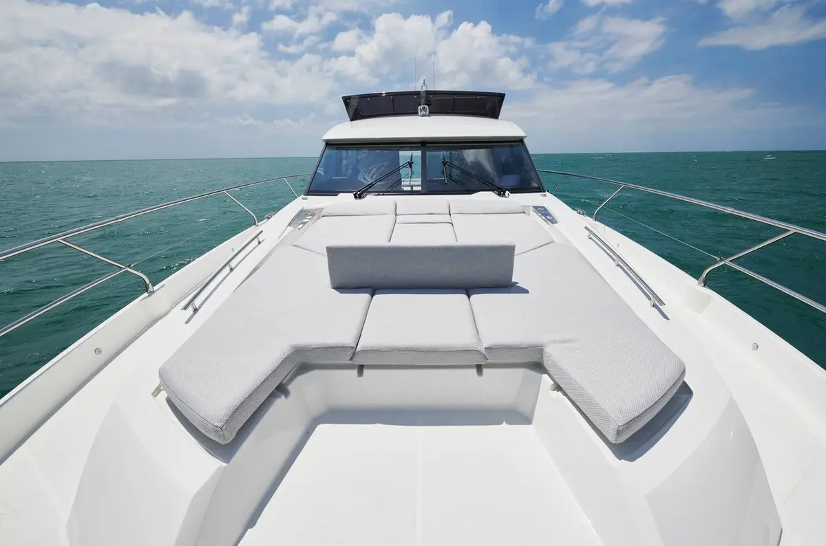 Prestige 590 Fly, aft deck — Ibiza Yachts Hire, Ibiza. Prestige 590 Fly — 19m