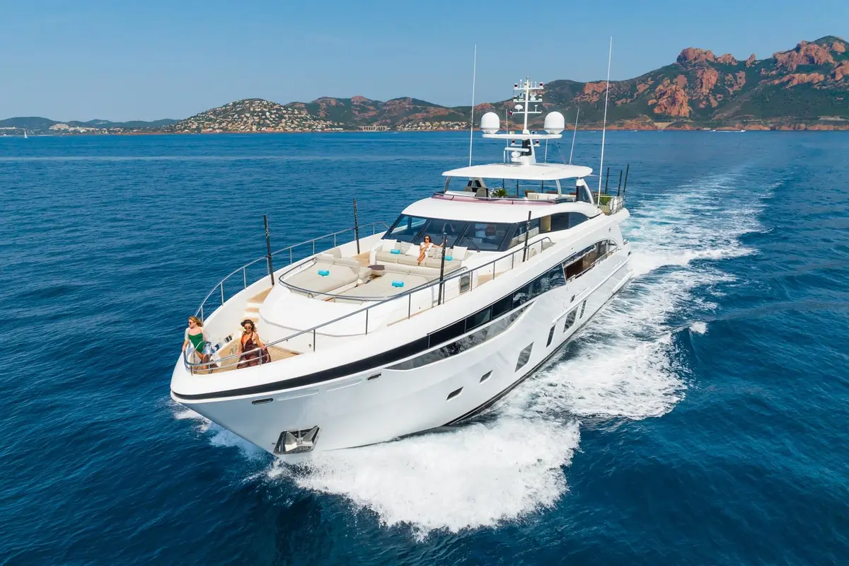 Princess 35M, aft deck — Ibiza Yachts Hire, Ibiza. Princess 35M — 35m