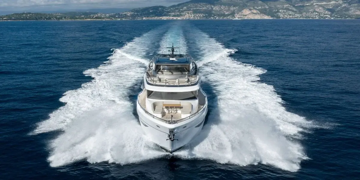 Princess Y80, aft deck — Ibiza Yachts Hire, Ibiza. Princess Y80 — 25m