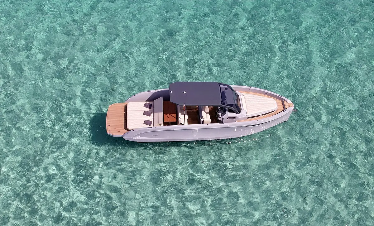 Rand Escape 30, aft deck — Ibiza Yachts Hire, Ibiza. Rand Escape 30 — 9m
