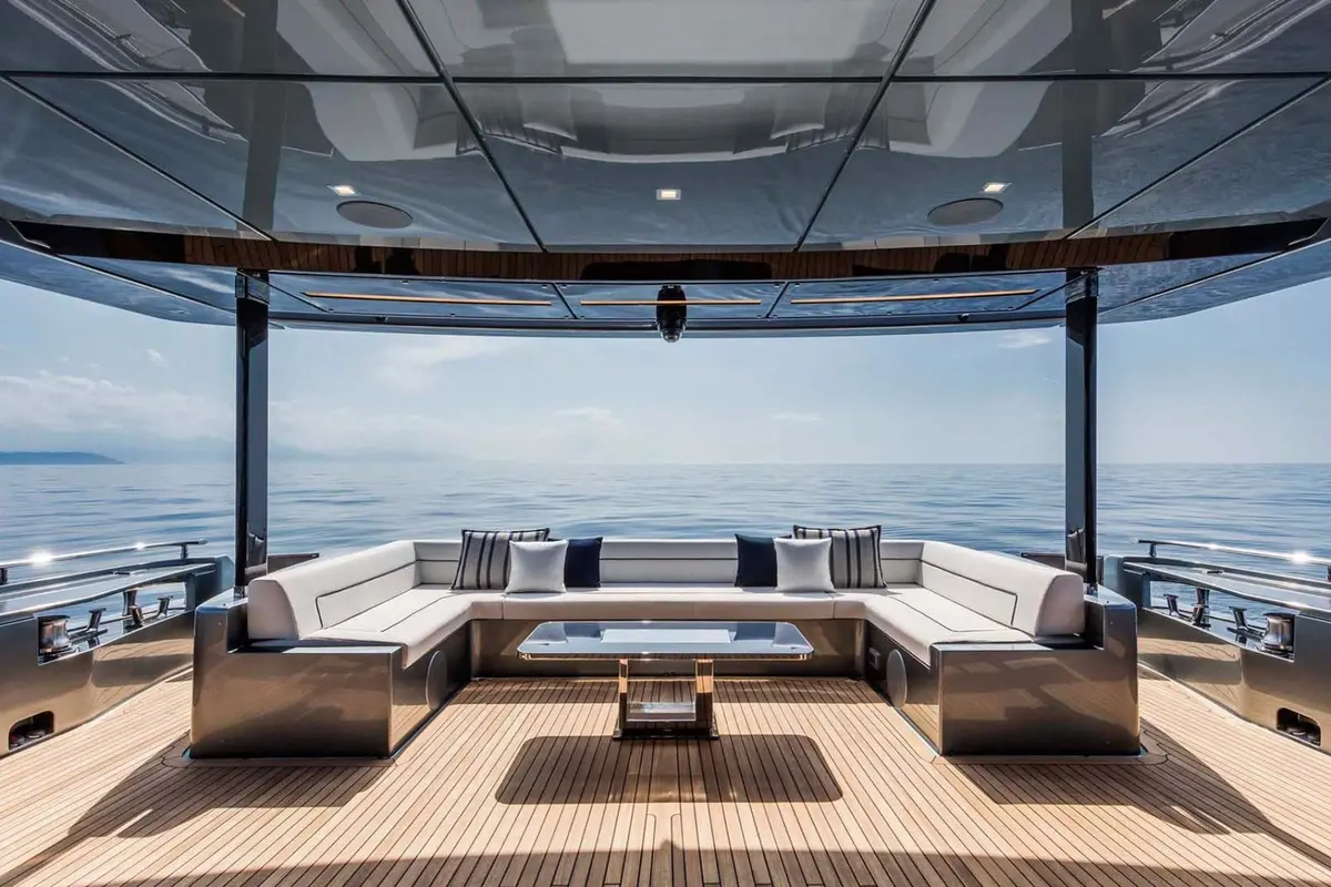 Riva 110, salon — Ibiza Yachts Hire, Ibiza. Riva 110 — 33m