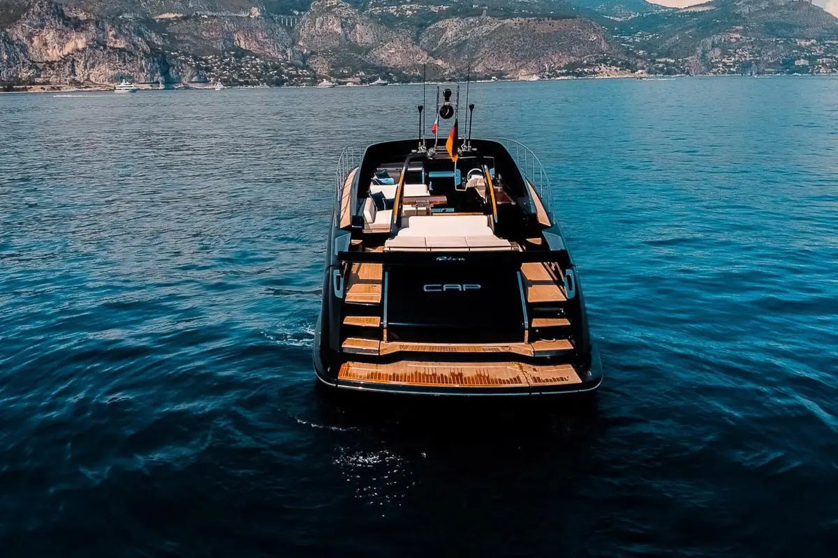 Riva 56 Rivale, aft deck — Ibiza Yachts Hire, Ibiza. Riva 56 Rivale — 17m