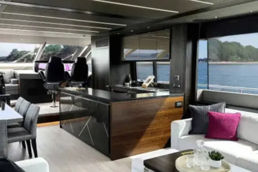 Sunseeker 76, aft deck — Ibiza Yachts Hire, Ibiza. Sunseeker 76 — 23m