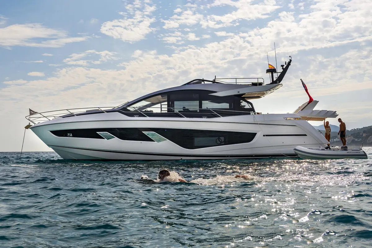 Sunseeker 65 Sport, exterior — Ibiza Yachts Hire, Ibiza. Sunseeker 65 Sport — 20m